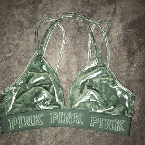 Green velvet bra